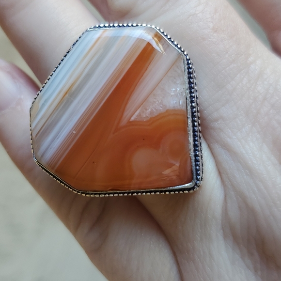 New Botswana Agate 925 Silver Statement Ring. - Picture 3 of 16
